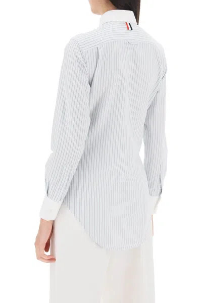 Shop Thom Browne Striped Oxford Shirt For Women In Multicolor