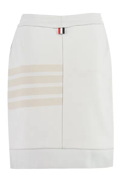 Shop Thom Browne Tricolor Ribbed Cotton Mini-skirt For Women In Ecru