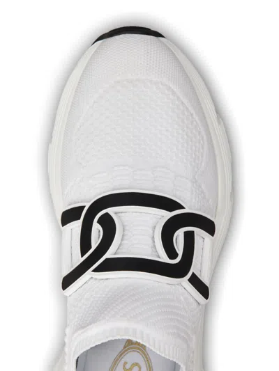 Shop Tod's White Knit Slip-on Sneakers For Women