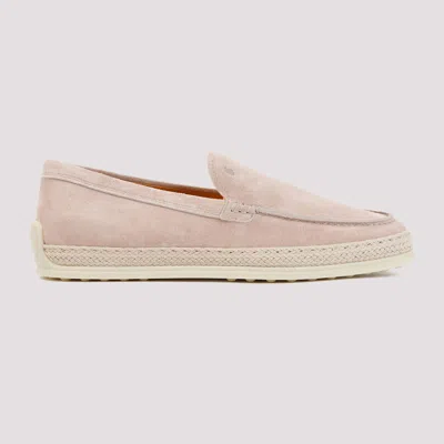 Shop Tod's Pink & Purple Suede Moccasins For Women