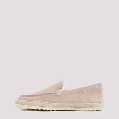 Shop Tod's Pink & Purple Suede Moccasins For Women