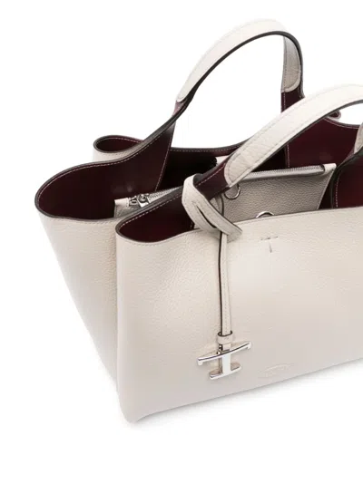 Shop Tod's Luxurious White Leather Tote Handbag For Women
