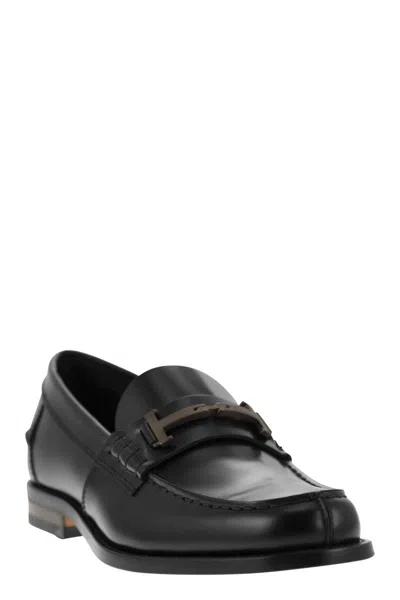 Shop Tod's Timeless Black Leather Loafers For Men