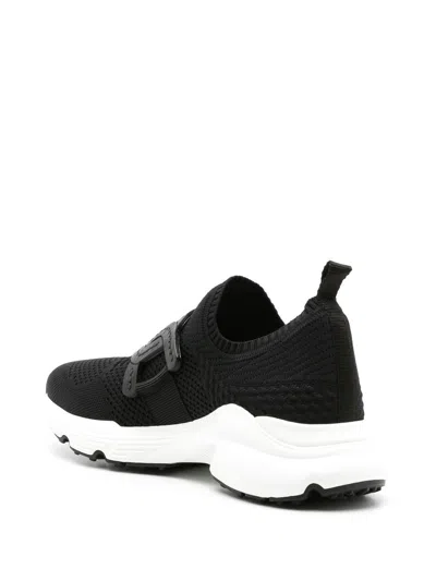 Shop Tod's Women's Black Tech Fabric Chain-link Sneakers For Ss24