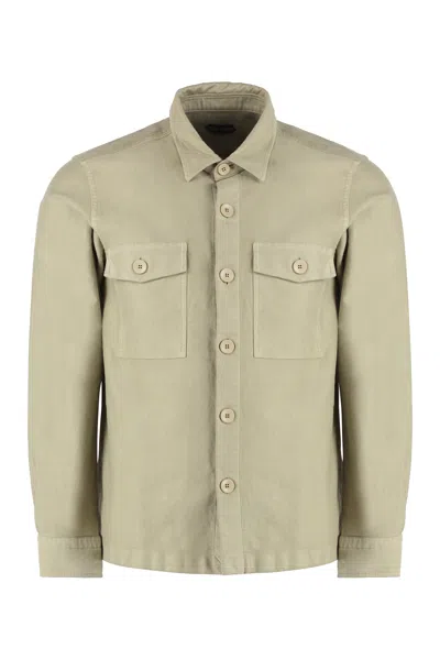 Shop Tom Ford Beige Cotton Overshirt For Men