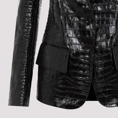 Shop Tom Ford Black Lamb Leather Jacket For Women