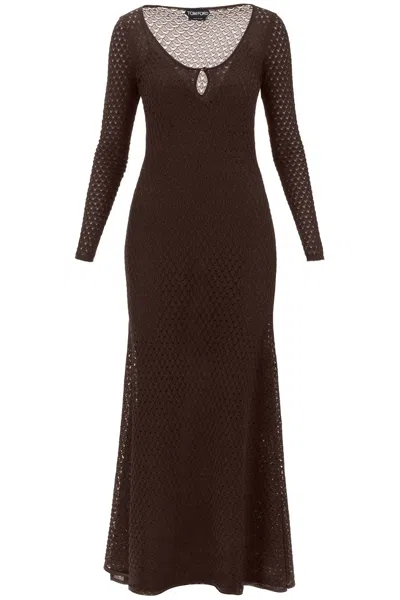 Shop Tom Ford Feminine And Elegant Lurex Knit Maxi Dress For Women In Brown