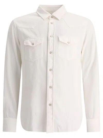 Shop Tom Ford Classic White Shirt For Men With Chest Pockets