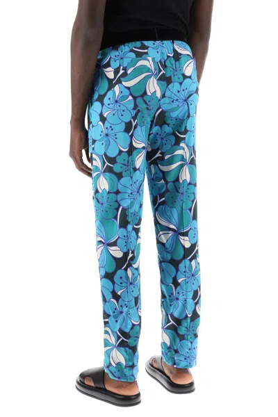Shop Tom Ford Multicolor Floral Silk Pajama Pants For Men- Relaxed Fit, Tapered Cut