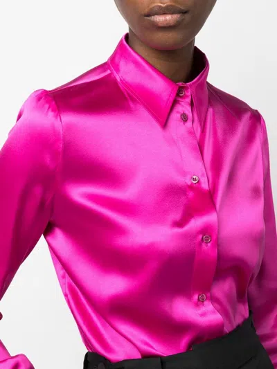 Shop Tom Ford Hot Pink Satin Shirt For Women