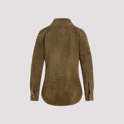 Shop Tom Ford Luxurious Soft Suede Shirt For Women In Brown