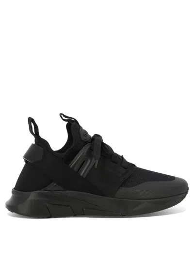 Shop Tom Ford Men's Black Jago Sneakers For Ss24 Collection