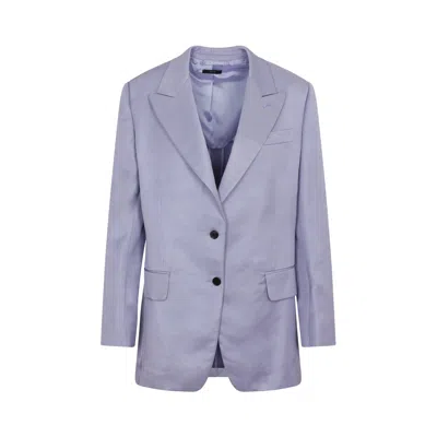 Shop Tom Ford Pink & Purple Soft Fluid Twill Boyfriend Jacket For Women