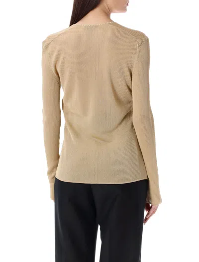 Shop Tom Ford Shiny V-neck Top For Women In Rum Gold In Rum_gold