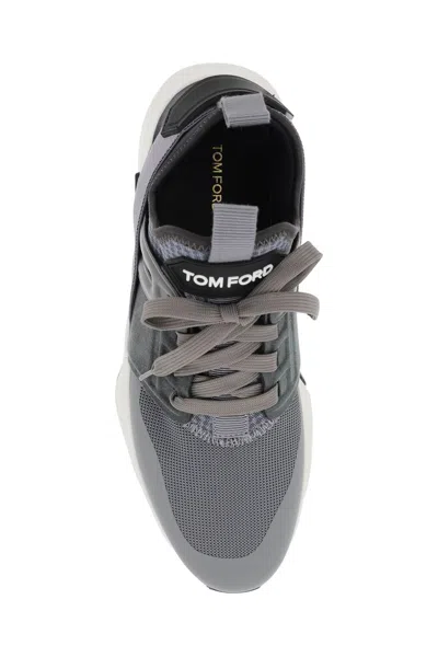 Shop Tom Ford The Jago Mesh Sneaker For Men In Grey