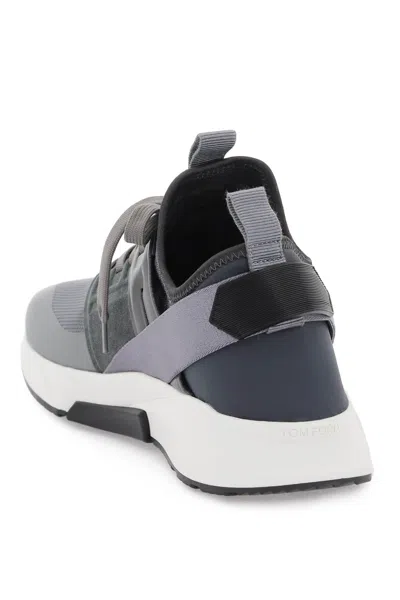 Shop Tom Ford The Jago Mesh Sneaker For Men In Grey