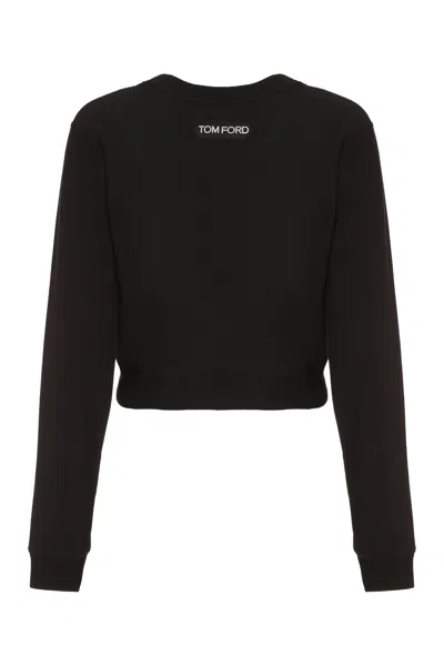 Shop Tom Ford Women's Black Cotton Crew-neck Sweatshirt For Fw23