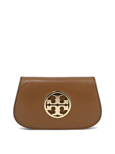Shop Tory Burch "reva" Crossbody Handbag In Brown