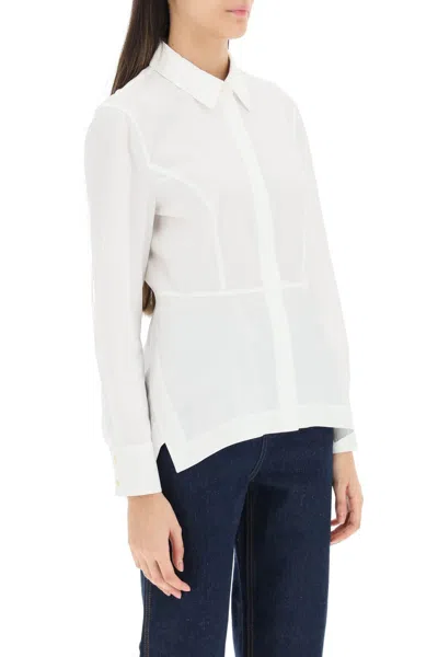 Shop Tory Burch Asymmetrical Cotton Poplin Shirt For Women In White