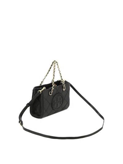 Shop Tory Burch Fleming Soft Mini Chain Tote Handbag In Black