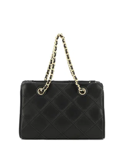Shop Tory Burch Fleming Soft Mini Chain Tote Handbag In Black