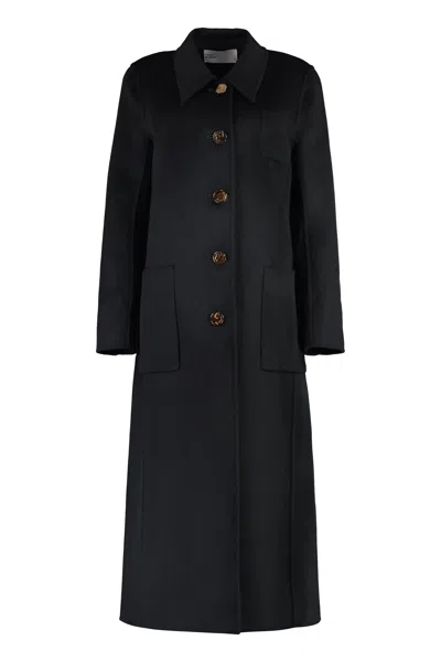 Shop Tory Burch Black Wool Single-breasted Jacket For Women