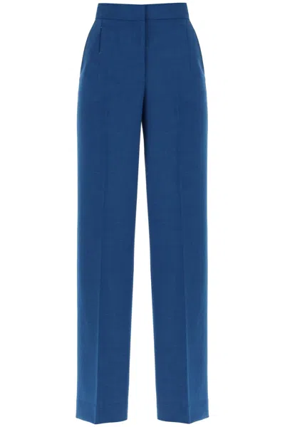 Shop Tory Burch Women's Wide Leg Blue Pants For Ss24