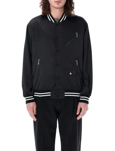 Shop Undercover Men's Black Varsity Jacket For Fashionable Layering