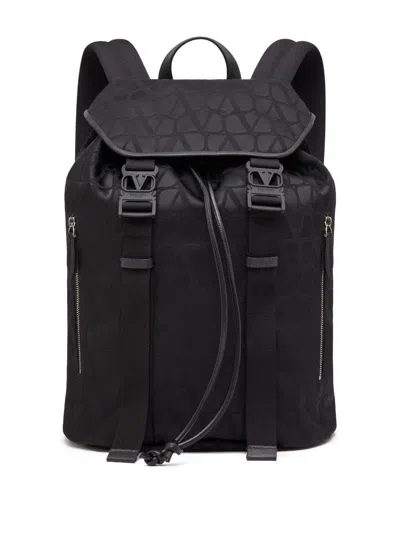 Shop Valentino Stylish Black Iconographe Backpack For Men