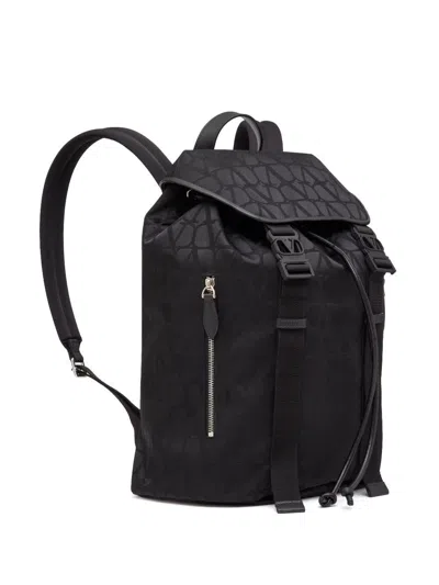 Shop Valentino Stylish Black Iconographe Backpack For Men