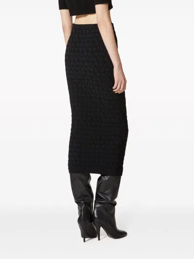 Shop Valentino Black Toile Iconographe Midi Skirt For Women
