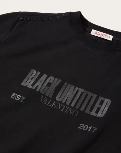 Shop Valentino Black Untitled+s T-shirt For Men