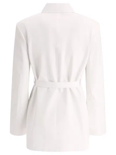 Shop Valentino Compact Popeline Pea Jacket In White
