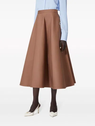 Shop Valentino Classic Clay Skirt For Women In Brown