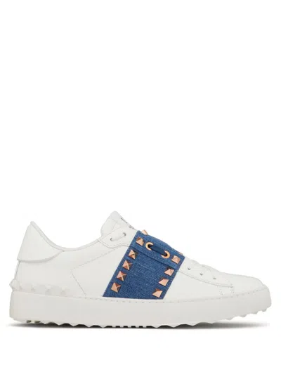Shop Valentino Elevate Your Style With These Luxe Leather Sneakers In Blue