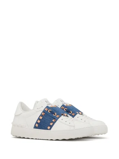 Shop Valentino Elevate Your Style With These Luxe Leather Sneakers In Blue