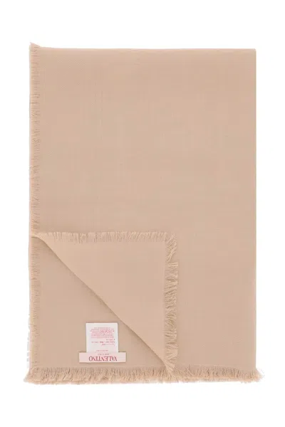 Shop Valentino Beige Scarf With Iconic Toile Iconographe Jacquard Workmanship For Women