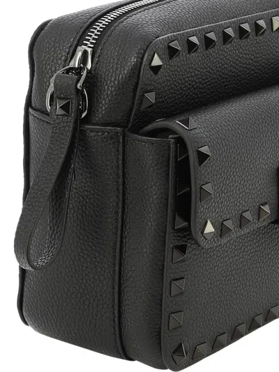 Shop Valentino Black Leather Crossbody Bag For Men