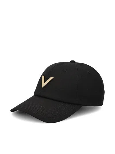 Shop Valentino Black Vlogo Signature Baseball Cap For Women