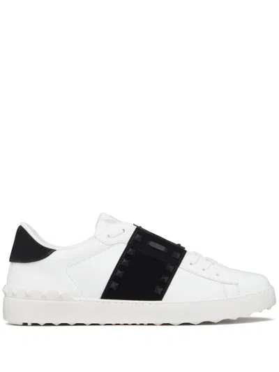 Shop Valentino Men's Rockstud Untitled Leather Sneaker In White