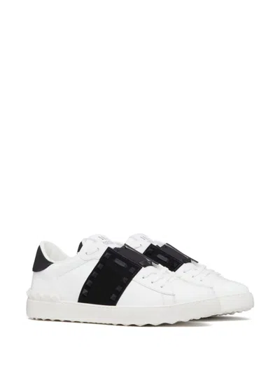 Shop Valentino Men's Rockstud Untitled Leather Sneaker In White