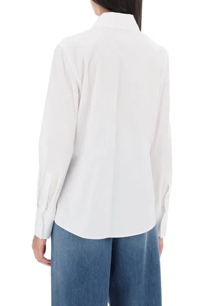 Shop Valentino White Cotton Poplin Shirt For Women