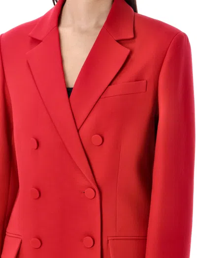 Shop Valentino Double-breasted Wool And Silk Blend Blazer In Red For Women