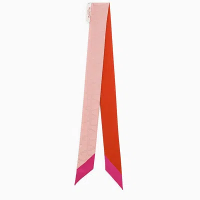 Shop Valentino Elegant Multicolor Scarf For Women: Tone-on-tone Toile Iconographe Motif With Contrasting Border
