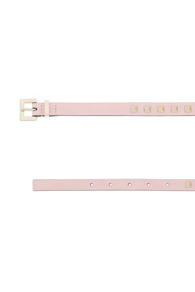 Shop Valentino Feminine And Edgy: Pink Rockstud Belt For Women