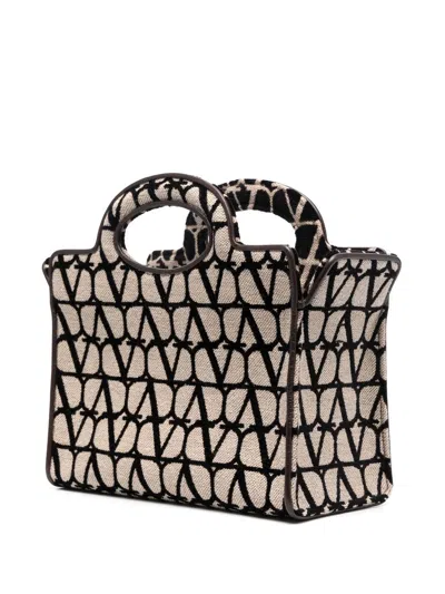 Shop Valentino Le Troisième Toile Iconographe Leather Tote Handbag For Women In Brown