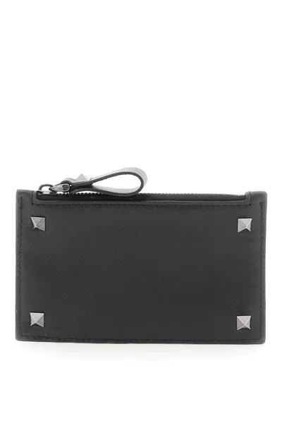 Shop Valentino Men's Black Leather Credit Card Holder – Ss24