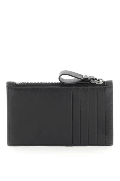 Shop Valentino Men's Black Leather Credit Card Holder – Ss24