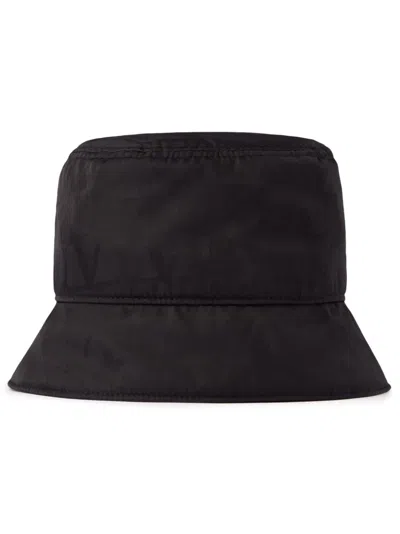 Shop Valentino Men's Black Reversible Bucket Hat For Ss24