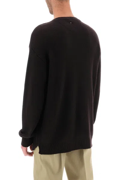 Shop Valentino Men's Brown Cashmere Sweater With Iconic Stud Embellishment